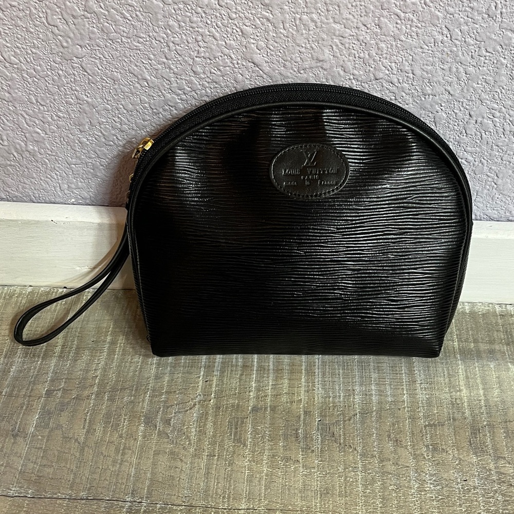 Louis Vuitton Black Epi Leather Cosmetic Bag with Optional Strap